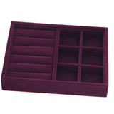 Maxbell Elegant Velvet Stackable Jewelry Display Tray Case Ring Earrings Tray