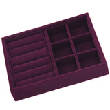 Maxbell Elegant Velvet Stackable Jewelry Display Tray Case Ring Earrings Tray