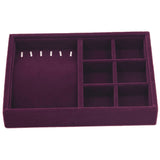 Maxbell Elegant Velvet Stackable Jewelry Display Tray Case Necklace Earrings Tray