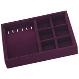 Maxbell Elegant Velvet Stackable Jewelry Display Tray Case Necklace Earrings Tray