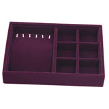 Maxbell Elegant Velvet Stackable Jewelry Display Tray Case Necklace Earrings Tray