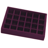 Maxbell Elegant Velvet Stackable Jewelry Display Tray Case 24 Grids