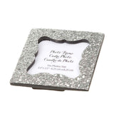 Maxbell Shiny Sequin Small Photo Frame with Back Stand Wedding Party Favor Silver