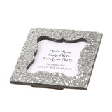 Maxbell Shiny Sequin Small Photo Frame with Back Stand Wedding Party Favor Silver