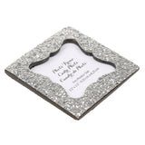 Maxbell Shiny Sequin Small Photo Frame with Back Stand Wedding Party Favor Silver