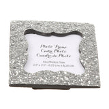 Maxbell Shiny Sequin Small Photo Frame with Back Stand Wedding Party Favor Silver