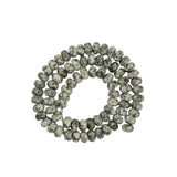 Maxbell 5x8mm Black Sesame Kiwi Quartz Faceted Rondelle Gemstone Loose Beads 15Inch