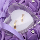 Maxbell Heart Shape Flower Hanging Wedding Ring Pendant Jewelry Box Case Holder  Purple