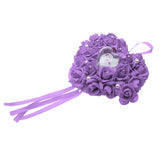 Maxbell Heart Shape Flower Hanging Wedding Ring Pendant Jewelry Box Case Holder  Purple