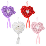 Maxbell Heart Shape Flower Hanging Wedding Ring Pendant Jewelry Box Case Holder  Purple