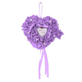 Maxbell Heart Shape Flower Hanging Wedding Ring Pendant Jewelry Box Case Holder  Purple