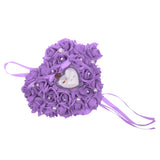 Maxbell Heart Shape Flower Hanging Wedding Ring Pendant Jewelry Box Case Holder  Purple