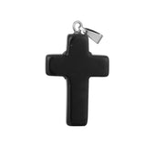 Maxbell 5pcs Unisex Crystal Cross Shape Charm Pendants Fashion Jewelry DIY  Black