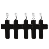 Maxbell 5pcs Unisex Crystal Cross Shape Charm Pendants Fashion Jewelry DIY  Black