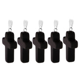 Maxbell 5pcs Unisex Crystal Cross Shape Charm Pendants Fashion Jewelry DIY  Black