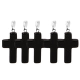 Maxbell 5pcs Unisex Crystal Cross Shape Charm Pendants Fashion Jewelry DIY  Black