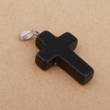 Maxbell 5pcs Unisex Crystal Cross Shape Charm Pendants Fashion Jewelry DIY  Black