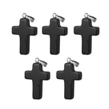 Maxbell 5pcs Unisex Crystal Cross Shape Charm Pendants Fashion Jewelry DIY  Black