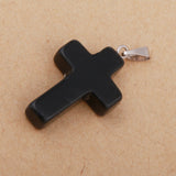 Maxbell 5pcs Unisex Crystal Cross Shape Charm Pendants Fashion Jewelry DIY  Black