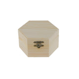 Maxbell Phenovo Unpainted Plain Hexagonal Wooden Jewelry Box Trinket Chest Gift Box