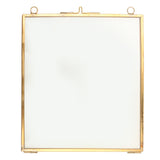 Maxbell Antique Brass Glass Picture Photo Frame Hanging Retro Portrait 5.5 x 6.3"