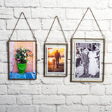 Maxbell Vintage Antique Brass Glass Picture Photo Frame Hanging Portrait 5 x 7 inch