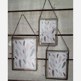 Maxbell Vintage Antique Brass Glass Picture Photo Frame Hanging Portrait 5 x 7 inch