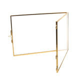 Maxbell Vintage Antique Brass Glass Picture Photo Frame Hanging Portrait 5 x 7 inch