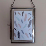 Maxbell Vintage Antique Brass Glass Picture Photo Frame Hanging Portrait 5 x 7 inch