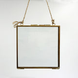 Maxbell Vintage Antique Brass Glass Picture Photo Frame Hanging Portrait 5 x 7 inch