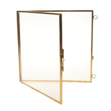 Maxbell Vintage Antique Brass Glass Picture Photo Frame Hanging Portrait 6.3 x 6.3"