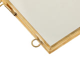 Maxbell Vintage Antique Brass Glass Picture Photo Frame Hanging Portrait 6.3 x 6.3"