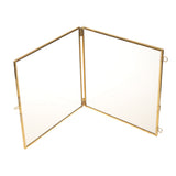 Maxbell Vintage Antique Brass Glass Picture Photo Frame Hanging Portrait 6.3 x 6.3"
