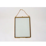 Maxbell Vintage Antique Brass Glass Picture Photo Frame Hanging Portrait 6.3 x 6.3"
