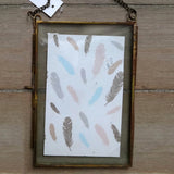 Maxbell Vintage Antique Brass Glass Picture Photo Frame Hanging Portrait 6.3 x 6.3"