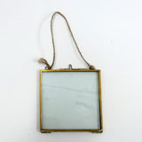 Maxbell Vintage Antique Brass Glass Picture Photo Frame Hanging Portrait 6.3 x 6.3"
