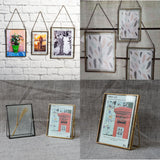 Maxbell Vintage Antique Brass Glass Picture Photo Frame Hanging Portrait 6.3 x 6.3"