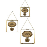 Maxbell Vintage Antique Brass Glass Picture Photo Frame Hanging Portrait 6.3 x 6.3"