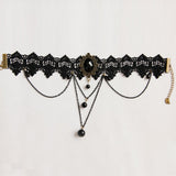 Maxbell Punk Women Girls Gothic Black Lace Choker Chunky Chain Necklace