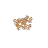 Maxbell 1000x Half Round Flat Back Pearls Scrapbook Embellishments 4mm Light Coffee