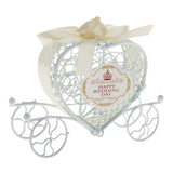 Maxbell Happy Wedding Day Metal Carriage Candy Gift Box Wedding Party Decor Beige