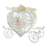 Maxbell Happy Wedding Day Metal Carriage Candy Gift Box Wedding Party Decor Beige