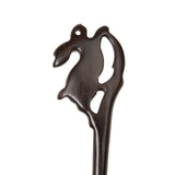Maxbell Retro Sandalwood Jade Rabbit Shape Hair Stick Hairpin Hair Accessory  Black