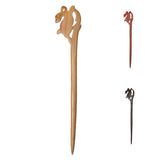 Maxbell Retro Sandalwood Jade Rabbit Shape Hair Stick Hairpin Hair Accessory  Black