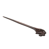 Maxbell Retro Sandalwood Jade Rabbit Shape Hair Stick Hairpin Hair Accessory  Black