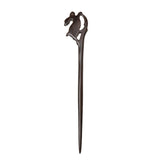 Maxbell Retro Sandalwood Jade Rabbit Shape Hair Stick Hairpin Hair Accessory  Black