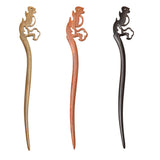 Maxbell Retro Simple Squirrel Chopstick Hair Stick Pin Wood Hair Accessories Red