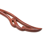 Maxbell Wooden Hair Pin Stick Chopstick Handmade Carved Hair Fork Red