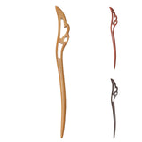 Maxbell Wooden Hair Pin Stick Chopstick Handmade Carved Hair Fork Red