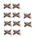 Maxbell 10pcs Purple Crystal X-shape Charms Beads for European Bracelet Jewelry DIY